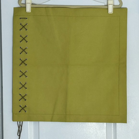 Lime Green and Taupe Luxe Suede Pillow Cover - Picture 5 of 5